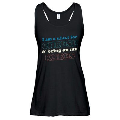 IM A S.L.U.T For Cheese & Being On My Knees Cheese Lover Ladies Essential Flowy Tank