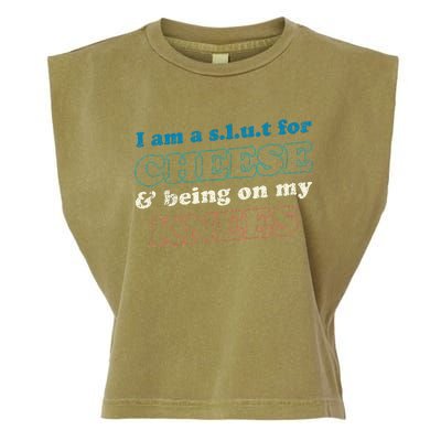 IM A S.L.U.T For Cheese & Being On My Knees Cheese Lover Garment-Dyed Women's Muscle Tee