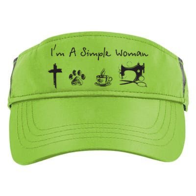 Im A Simple Woman Jesus Dog Coffee Sewing Adult Drive Performance Visor