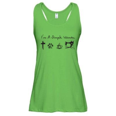 Im A Simple Woman Jesus Dog Coffee Sewing Ladies Essential Flowy Tank