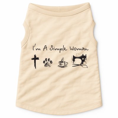 Im A Simple Woman Jesus Dog Coffee Sewing Doggie Tank