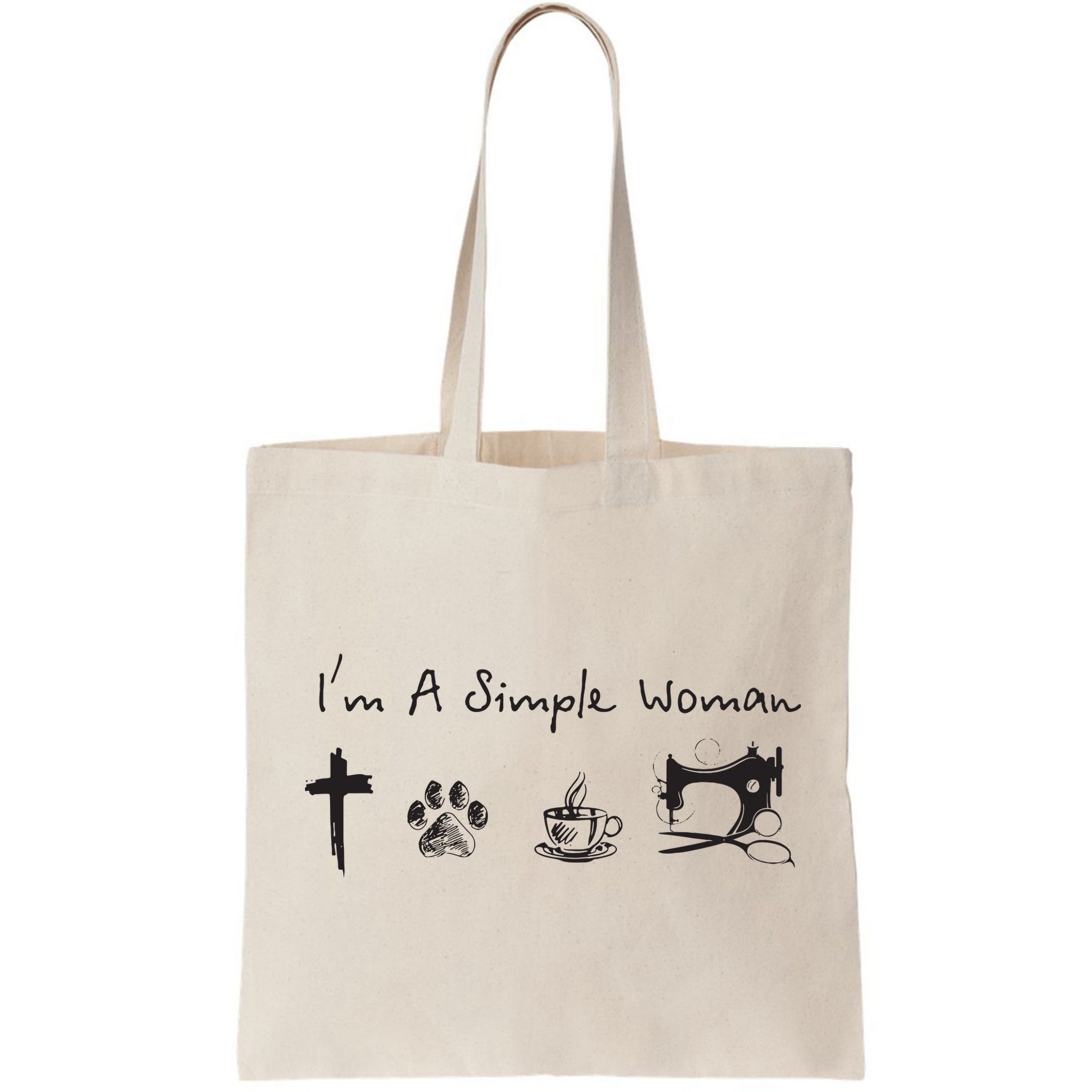 Im A Simple Woman Jesus Dog Coffee Sewing Bag