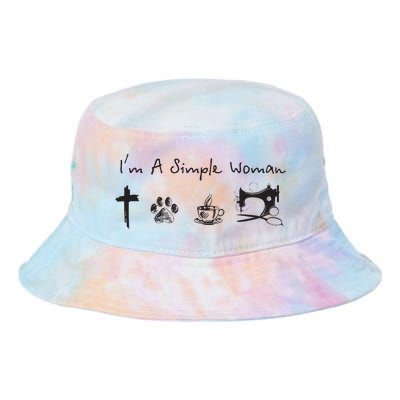 Im A Simple Woman Jesus Dog Coffee Sewing Tie Dye Newport Bucket Hat