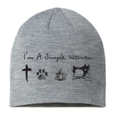 Im A Simple Woman Jesus Dog Coffee Sewing Sustainable Beanie