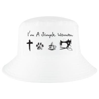 Im A Simple Woman Jesus Dog Coffee Sewing Cool Comfort Performance Bucket Hat