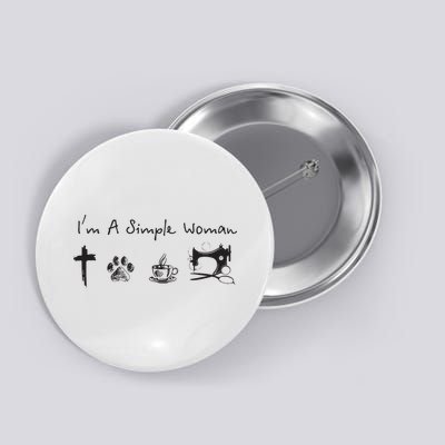 Im A Simple Woman Jesus Dog Coffee Sewing Button