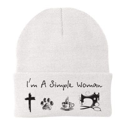 Im A Simple Woman Jesus Dog Coffee Sewing Beanie