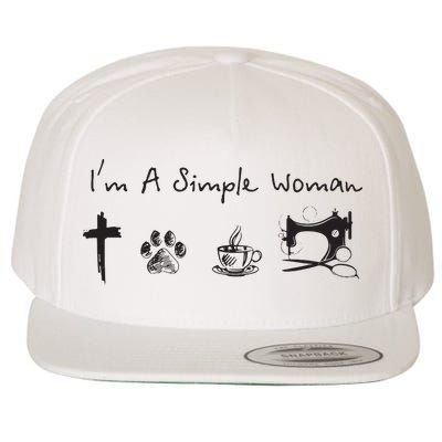 Im A Simple Woman Jesus Dog Coffee Sewing Wool Snapback Cap