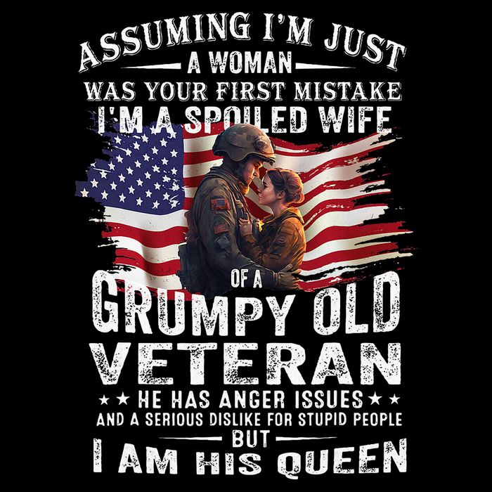 IM A Spoiled Wife Of A Grumpy Old Veteran Husband Wife Backpack
