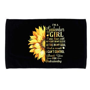 Im A September Girl Sunflower Birthday Microfiber Hand Towel