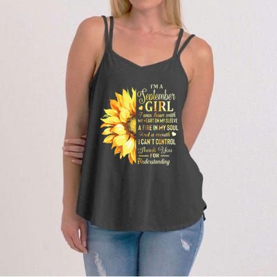 Im A September Girl Sunflower Birthday Women's Strappy Tank