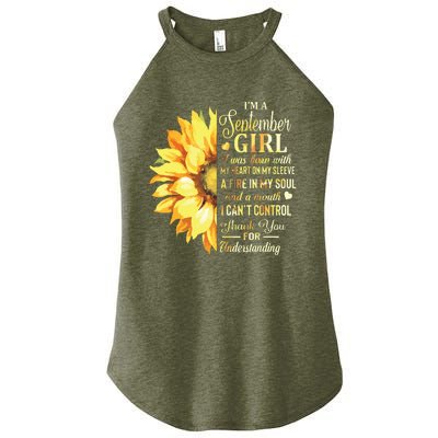 Im A September Girl Sunflower Birthday Women's Perfect Tri Rocker Tank