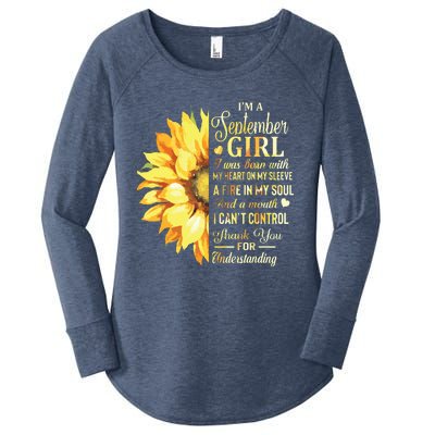 Im A September Girl Sunflower Birthday Women's Perfect Tri Tunic Long Sleeve Shirt