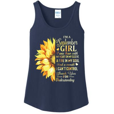 Im A September Girl Sunflower Birthday Ladies Essential Tank