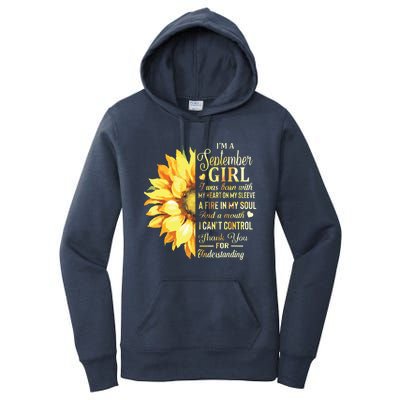 Im A September Girl Sunflower Birthday Women's Pullover Hoodie