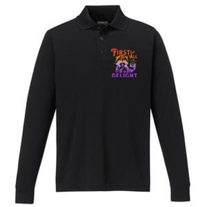 I Am So Feral First Of All I Am A Delight Halloween Racoon Performance Long Sleeve Polo