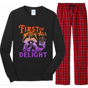 I Am So Feral First Of All I Am A Delight Halloween Racoon Long Sleeve Pajama Set