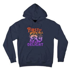 I Am So Feral First Of All I Am A Delight Halloween Racoon Hoodie