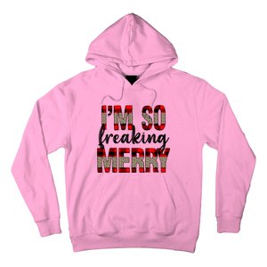 I Am So Freaking Merry Leopard Red Plaid Christmas Gift Hoodie