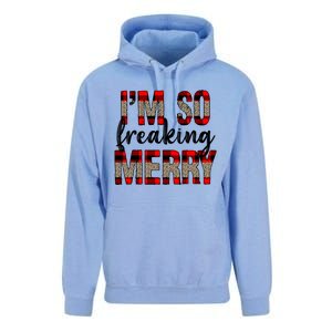 I Am So Freaking Merry Leopard Red Plaid Christmas Gift Unisex Surf Hoodie