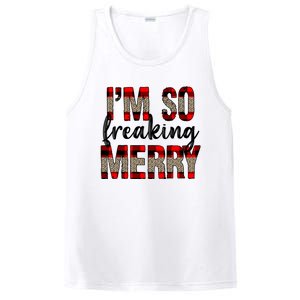 I Am So Freaking Merry Leopard Red Plaid Christmas Gift PosiCharge Competitor Tank