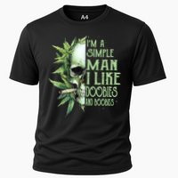 IM A Simple Man I Like Doobies And Boobies Skull Weed Performance Shirt
