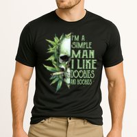 IM A Simple Man I Like Doobies And Boobies Skull Weed Performance Shirt