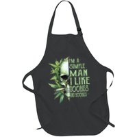 IM A Simple Man I Like Doobies And Boobies Skull Weed Apron