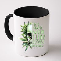 IM A Simple Man I Like Doobies And Boobies Skull Weed Mug