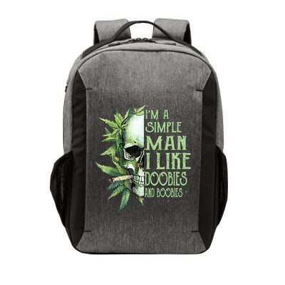 IM A Simple Man I Like Doobies And Boobies Skull Weed Vector Backpack