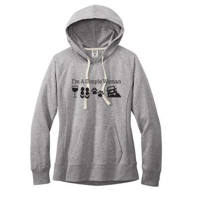 Im A Simple Woman Love Wine Flip Flops Dog Women's Fleece Hoodie