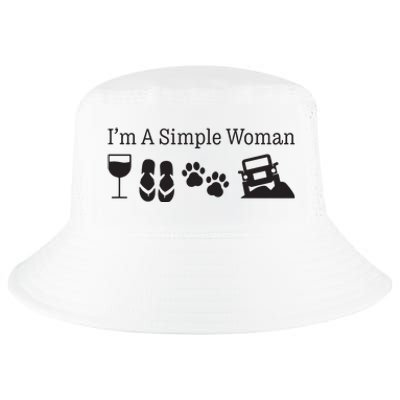 Im A Simple Woman Love Wine Flip Flops Dog Cool Comfort Performance Bucket Hat