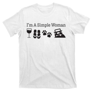 Im A Simple Woman Love Wine Flip Flops Dog T-Shirt