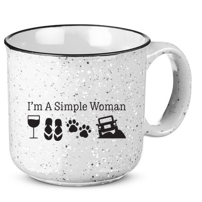Im A Simple Woman Love Wine Flip Flops Dog 15oz Campfire Ceramic Mug