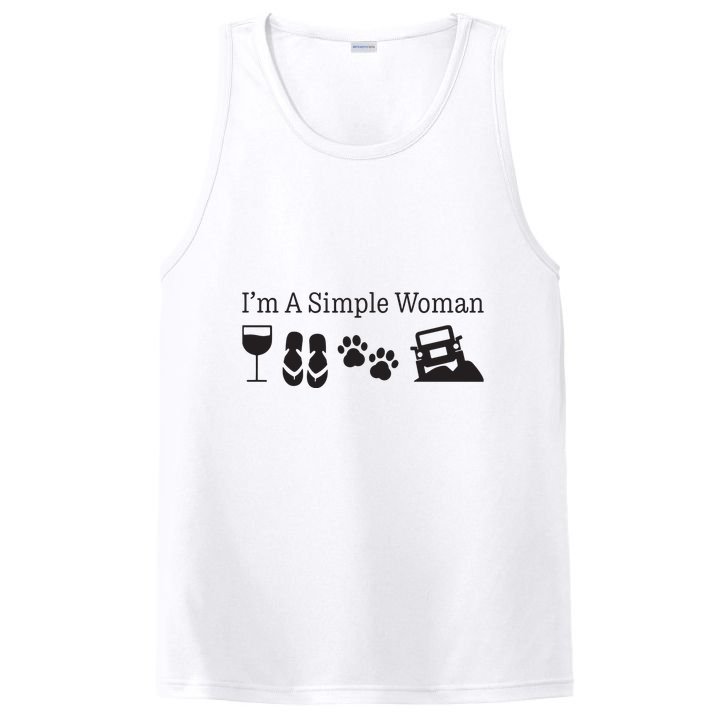 Im A Simple Woman Love Wine Flip Flops Dog PosiCharge Competitor Tank