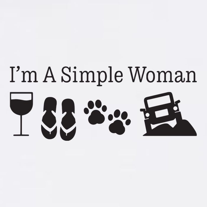 Im A Simple Woman Love Wine Flip Flops Dog Women's V-Neck T-Shirt