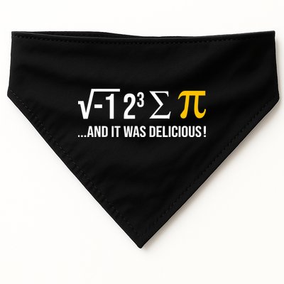 I Ate Some Pie And It Was Delicious Funny Pi Day Math Pun USA-Made Doggie Bandana