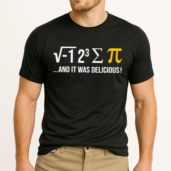 I Ate Some Pie And It Was Delicious Funny Pi Day Math Pun Performance Shirt