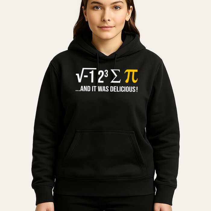 I Ate Some Pie And It Was Delicious Funny Pi Day Math Pun Hoodie