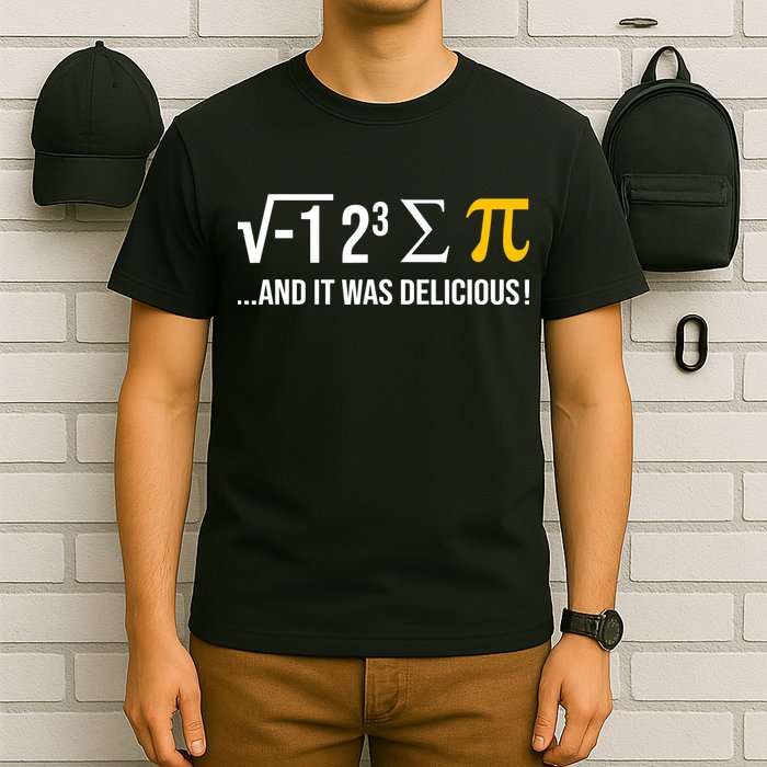 I Ate Some Pie And It Was Delicious Funny Pi Day Math Pun T-Shirt