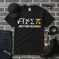 I Ate Some Pie And It Was Delicious Funny Pi Day Math Pun Tall T-Shirt