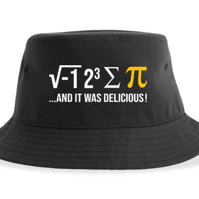 I Ate Some Pie And It Was Delicious Funny Pi Day Math Pun Sustainable Bucket Hat