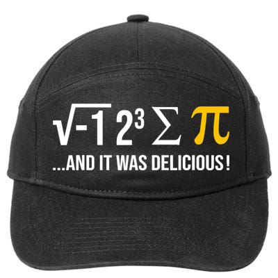 I Ate Some Pie And It Was Delicious Funny Pi Day Math Pun 7-Panel Snapback Hat