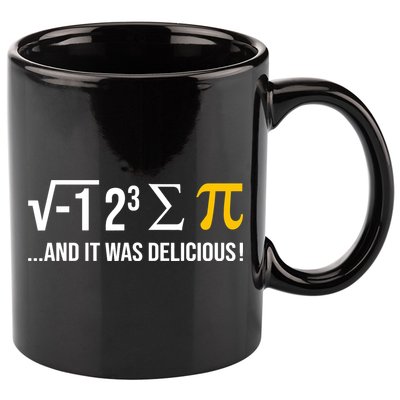 I Ate Some Pie And It Was Delicious Funny Pi Day Math Pun 11oz C Handle Ceramic Mug