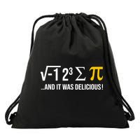 I Ate Some Pie And It Was Delicious Funny Pi Day Math Pun Drawstring Bag