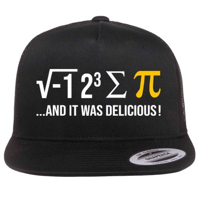 I Ate Some Pie And It Was Delicious Funny Pi Day Math Pun Flatbill Hat