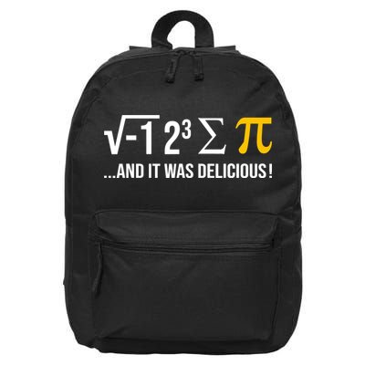 I Ate Some Pie And It Was Delicious Funny Pi Day Math Pun 16 in Basic Backpack