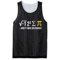 I Ate Some Pie And It Was Delicious Funny Pi Day Math Pun Mesh Reversible Basketball Jersey Tank