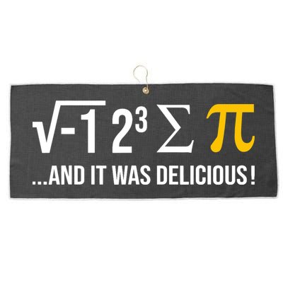 I Ate Some Pie And It Was Delicious Funny Pi Day Math Pun Large Microfiber Waffle Golf Towel