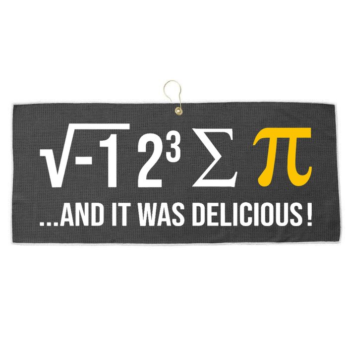I Ate Some Pie And It Was Delicious Funny Pi Day Math Pun Large Microfiber Waffle Golf Towel